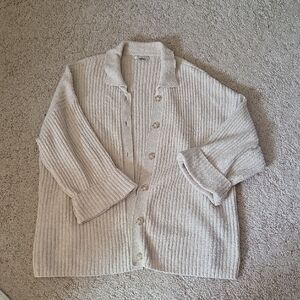 American Eagle Outfitters Cream Cardigan
